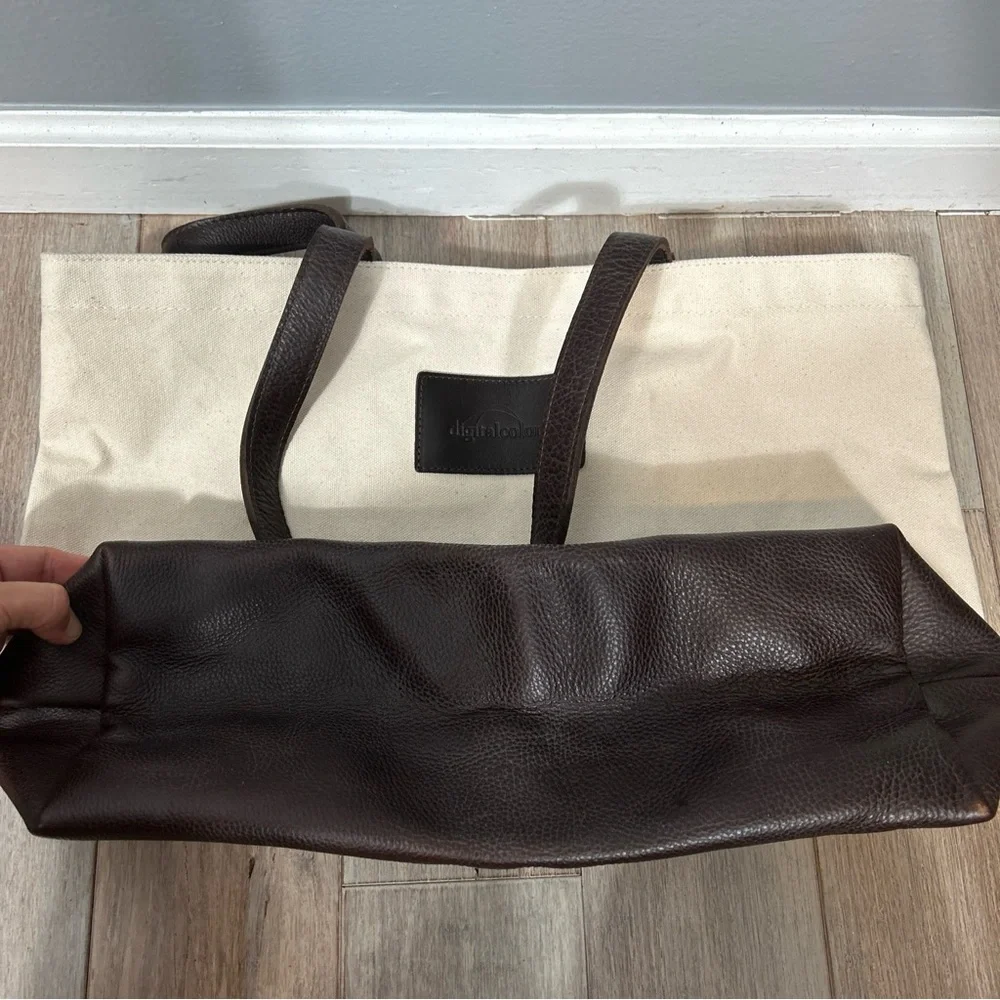 Warden Brooks New York Large Canvas Tote With Leather Handle Made in USA